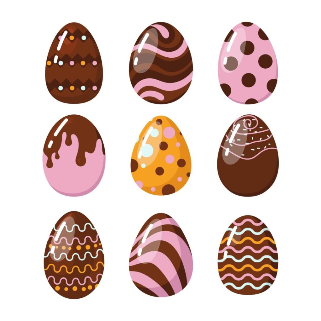 desenho de ovos de páscoa